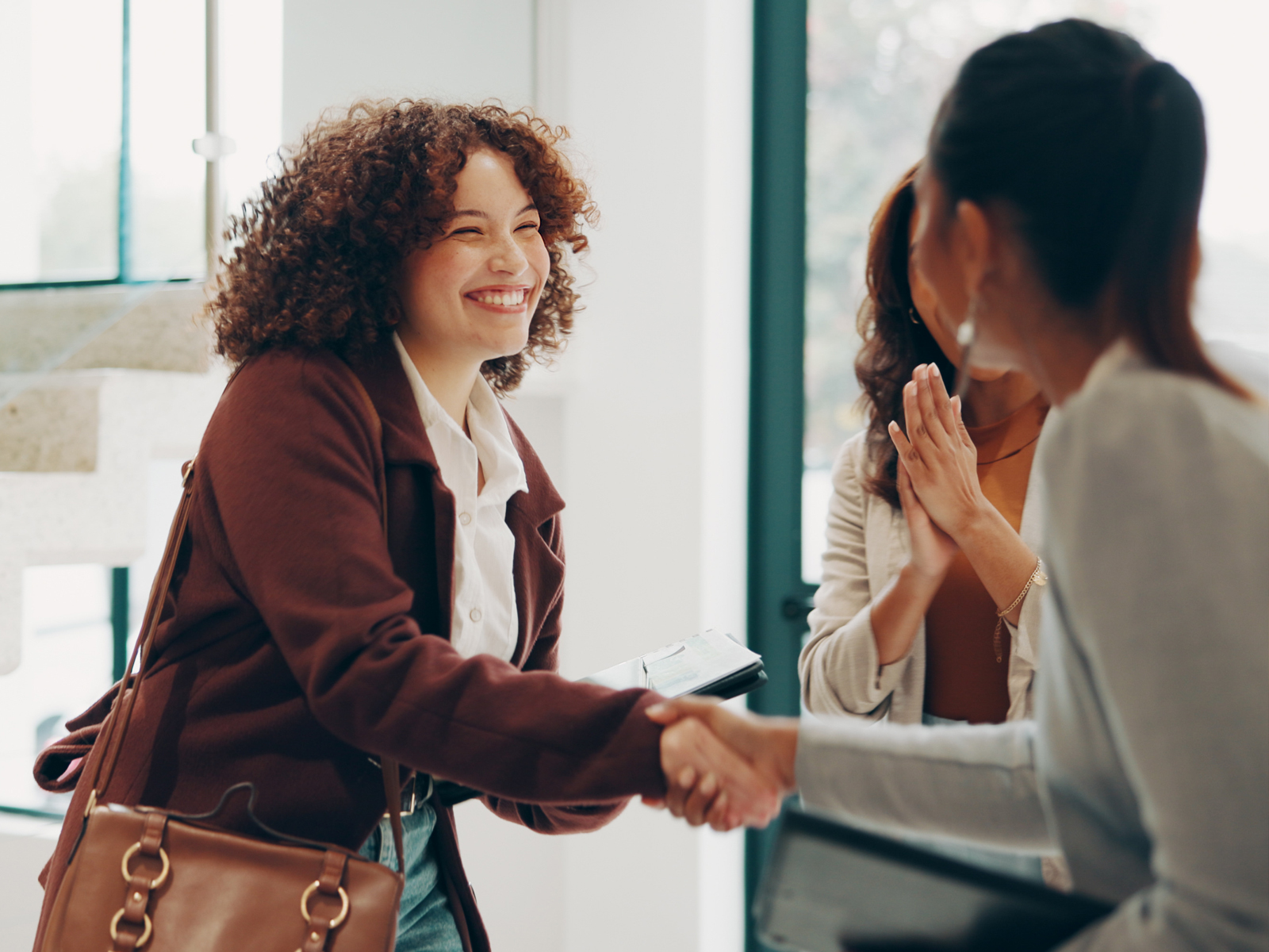 handhsake at an interview